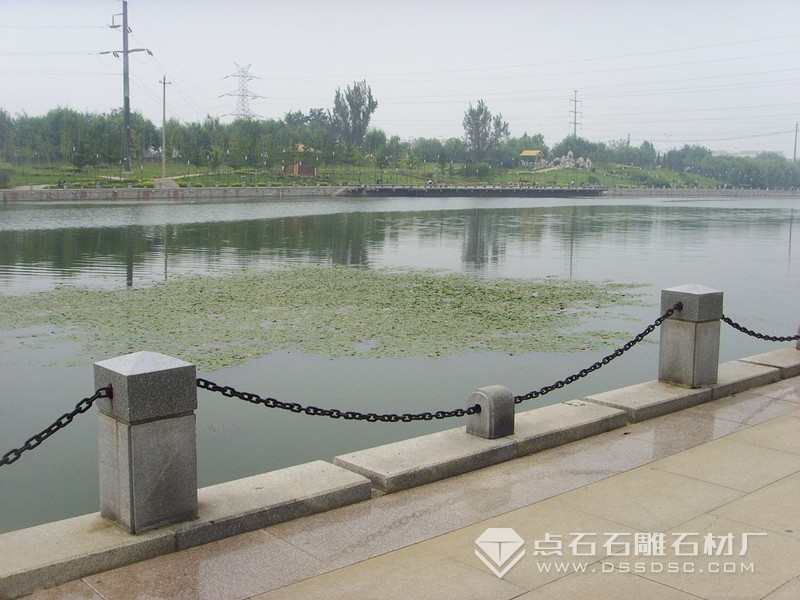 河路铁链围栏 石雕链条围栏